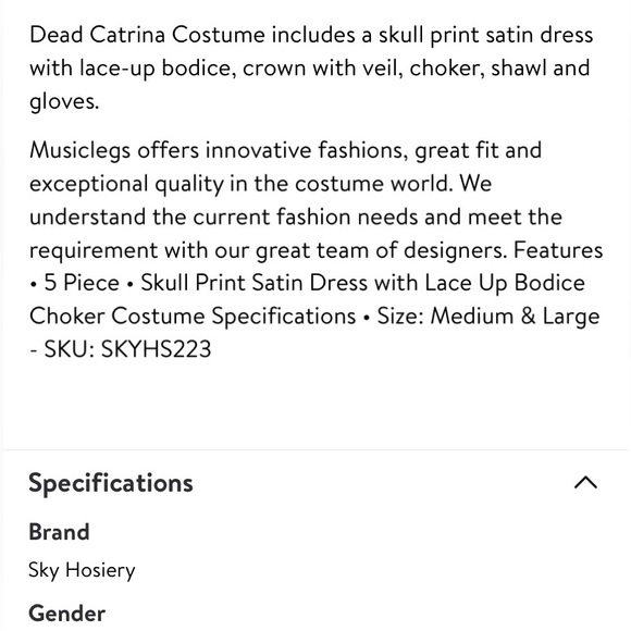 CATRINA Day if the Dead Halloween Costume Dress Adult Plus Size XL NWT - Picture 3 of 15